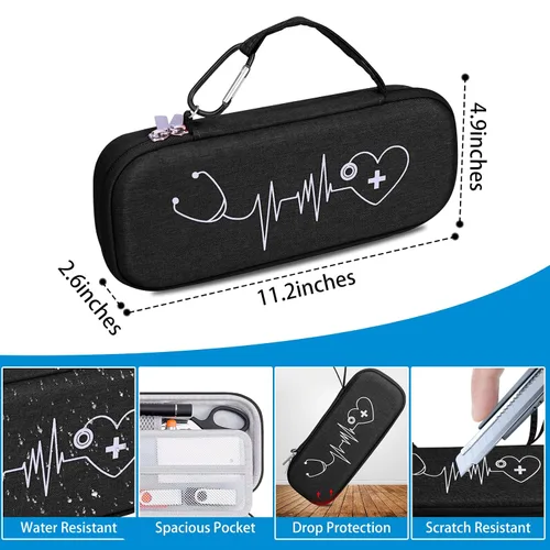 Vista 3 de Estuche para estetoscopio MDF Acoustica/MD One, 3M Littmann Classic III/Lightweight II S.E/Cardiology IV Diagnostic/CORE Digital, incluye bolsillo