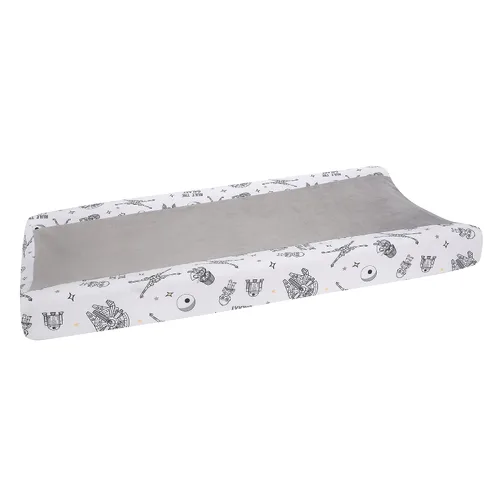 Vista 3 de Lambs & Ivy Star Wars Millennium Falcon - Funda para cambiador, color blanco y gris
