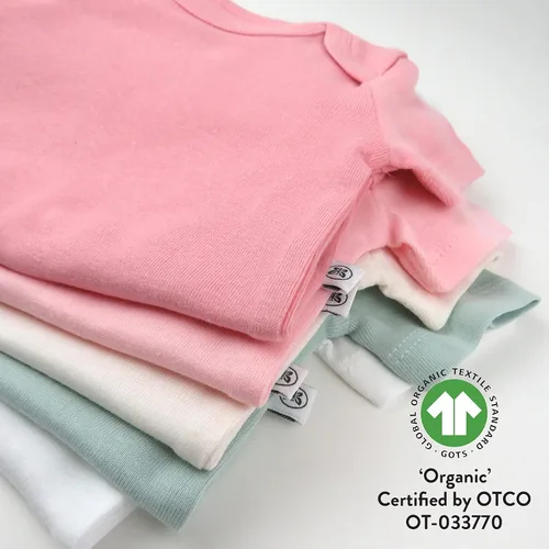 Vista 5 de HonestBaby baby-girls 5-pack Short Sleeve Bodysuits One-piece 100% Organic Cotton for Infant Baby Girls