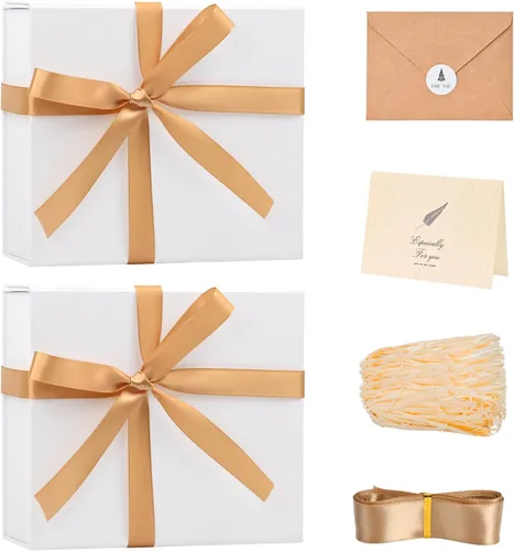 Vista 67 de LIFELUM Square Gift Box with Magnetic Lid, Card, Sticker, Ribbon, Shredded Paper Filler for Business, Wedding, Birthdays
