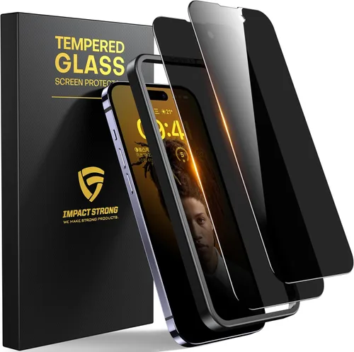 Vista 16 de ImpactStrong Protector de pantalla de privacidad antiespía para iPhone 11 / iPhone XR (6.1 pulgadas), vidrio templado 9H, resistente a roturas