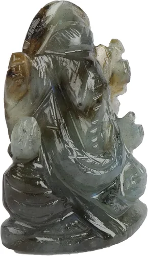 Vista 2 de gemhub Estatua de Ganesha tallada a mano aprox. 179 quilates de labradorita natural