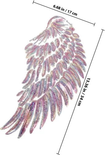 Vista 2 de Didiseaon 2pcs Embroidered Angel Wings Sequin Patch DIY Clothing Decor Iron-on Applique for Jackets Craft Accessories