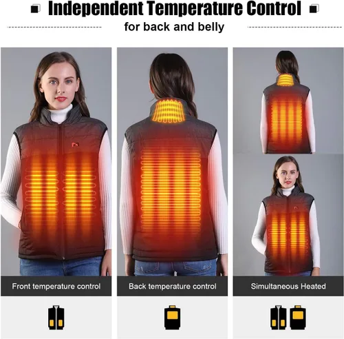 Vista 3 de Chaleco calefactable - Chaqueta térmica eléctrica para hombremujer, batería no incluida