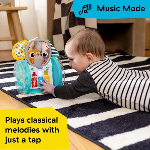Vista 3 de Juguete de bebé para gatear Baby Einstein Chase & Tap Earl, con espejo y música, para bebés de 6 meses en adelante (Paquete de 4)