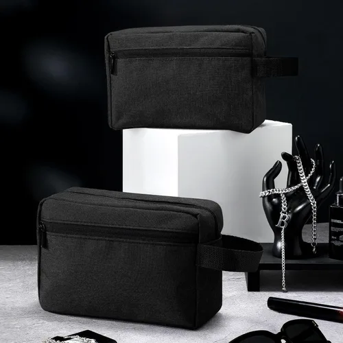 Vista 4 de Paterr Neceser de Viaje de 16 Piezas para Mujeres y Hombres, Grande, Resistente al Agua, Bolsa de Afeitar Colgante, Bolsa Cosmética con Asa y Negro