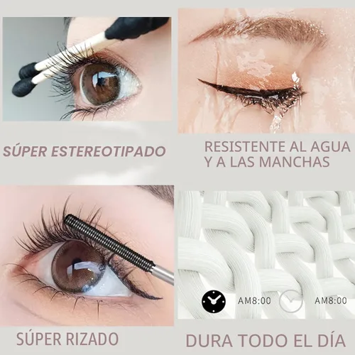 Vista 9 de Black Metal Wand Mascara, Iron Wand Mascara for Thin Short Sparse Lashes Negro