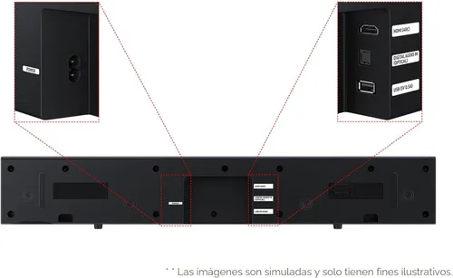 Vista 5 de Barra de sonido Samsung Serie B HW B400F 2.0 canales con subwoofer incorporado (Modelo 2025) Un control remoto, expansión de sonido envolvente, modo