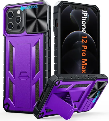 Vista 65 de FNTCASE for iPhone 11-Pro Phone Case: Military Grade Drop Proof Mobile Cover with Kickstand & Slide Rugged Shockproof Bumper Heavy Duty Protector