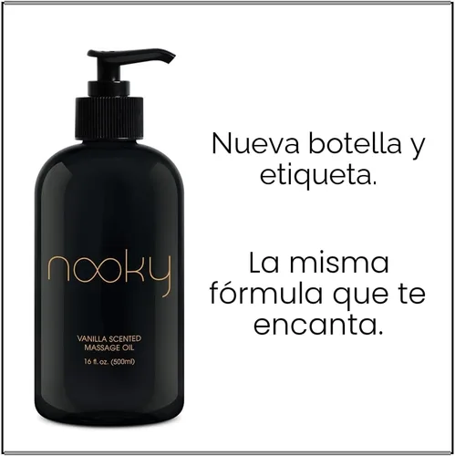 Vista 5 de Aceite de masaje de vainilla Nooky con aceite de coco fraccionado. 16 onzas