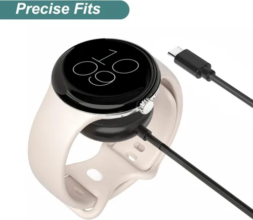 Vista 2 de Cargador para reloj inteligente Google Pixel Watch de 1ª generación (negro, USB tipo C) Cargador para reloj inteligente Google Pixel Watch de 1ª