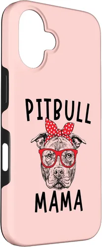 Vista 3 de Funda para iPhone 16 Pit Bull Mama Pitbull Dog Mom Día de la Madre