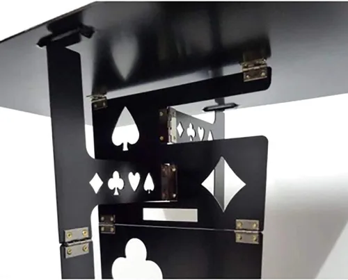 Vista 2 de Enjoyer Mesa plegable mágica de póquer, trucos mágicos, accesorios de escenario, ilusiones para magos, accesorios fáciles de transportar (negro)