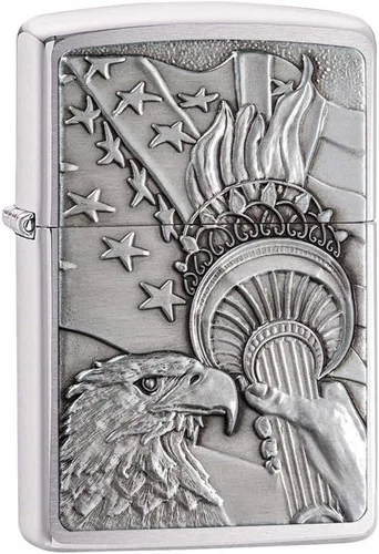 Vista 12 de Zippo Encendedor de bolsillo Eagles Dare - Encendedores recargables con tapa abatible a prueba de viento - Encendedores de bolsillo con diseño Negro