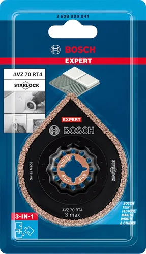Vista 2 de Bosch 1 x Expert 3 max AVZ 70 RT4 placas de lechada (para mortero, mortero, Ø 2.756 in, accesorio profesional multiherramienta)