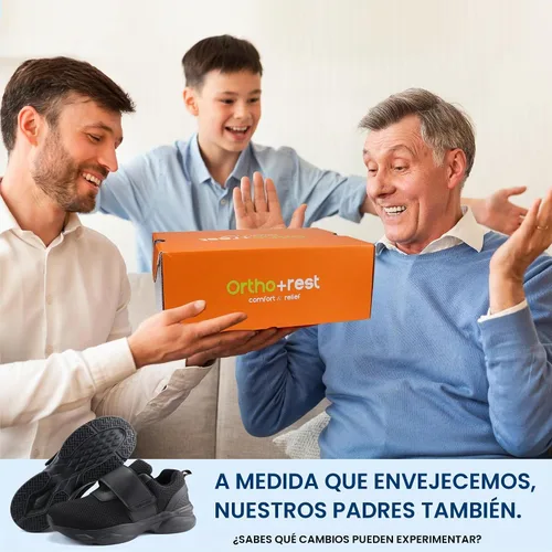 Vista 2 de Ortho+rest Men Diabetic Walking Shoes Swollen Feet Shoes (10,Black)