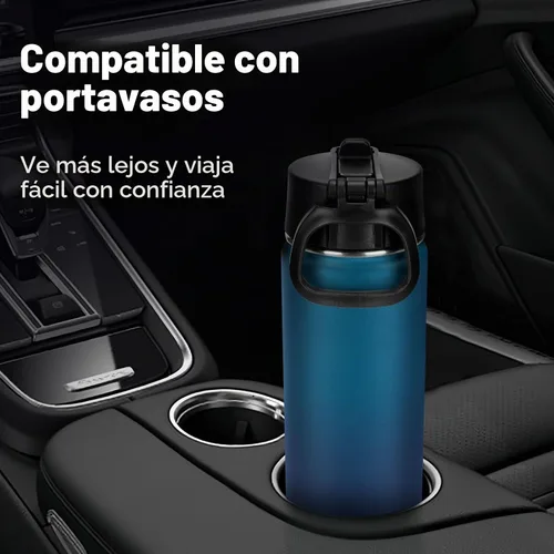 Vista 6 de Neihepal Botellas de agua aisladas de 22 onzas con tapa con popote a prueba de fugas, botella de agua de acero inoxidable de doble pared de boca