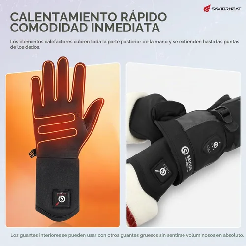 Vista 4 de SAVIOR HEAT Heated Glove Liners, Ultra-Thin Rechargeable Electric Gloves, Full Hand & Fingertip Heating, Touchscreen Compatible, Ideal for Typing