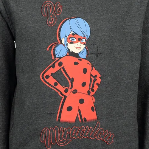 Vista 7 de Miraculous Cat Noir Ladybug - Conjunto de sudadera y leggings de rizo francés para niñas pequeñas a grandes