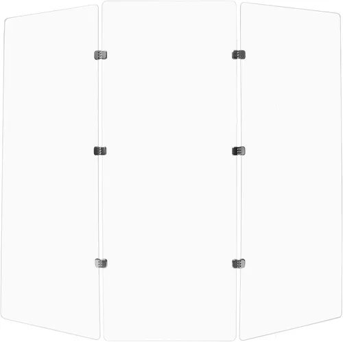 Vista 9 de PENNZONI Drum Shield de 5 pies con bisagras cromadas, viene con 3 paneles de batería y bisagras cromadas, paneles de acrílico transparente de alta
