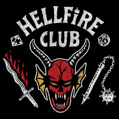 Vista 3 de Stranger Things Camiseta Hellfire Cut Big & Tall para hombre