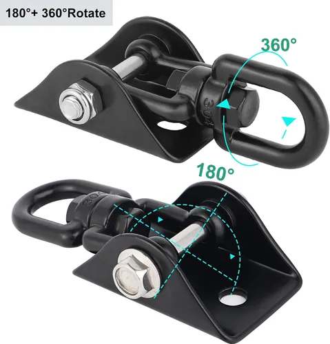 Vista 2 de Kit de Colgado de Columpio para Porche Velomill, Colgador Giratorio 360° con Capacidad de 1200 libras para Columpios de Porche, Hamacas, Silla
