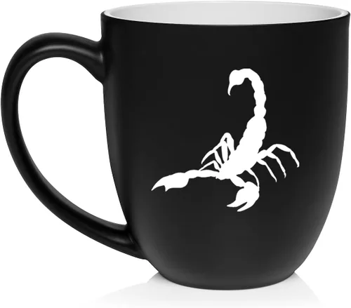 Vista 24 de Daylor Taza de café de cerámica Scorpion, regalo para ella, él, amigo, compañero de trabajo, esposa, esposo (11 onzas, azul)