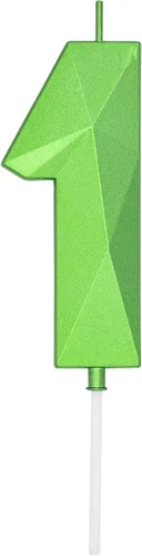 Vista 295 de DERVENTA Vela Grande de Cumpleaños Número 3D Verde Luminoso de 3.7 Pulgadas Celebración de Fiesta Aniversario Decoración Adorno para Pastel 1 Pieza