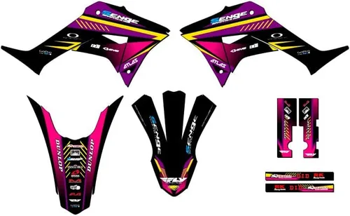 Vista 12 de Kit de base gráfica CRF 250 F Surge Black Senge 2019-2025 compatible con Honda