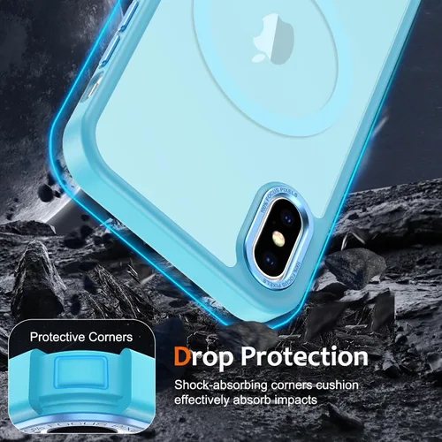 Vista 199 de Anuck - Funda magnética para iPhone 11 compatible con MagSafe, carcasa trasera mate translúcida dura, borde de TPU, delgada, resistente a impactos