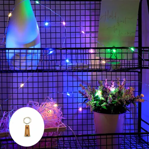 Vista 13 de Mini luces de hadas rosas, funcionan con pilas, 20 luces LED con cable plateado de 7 pies, luces de hadas para decoración de Navidad, Halloween