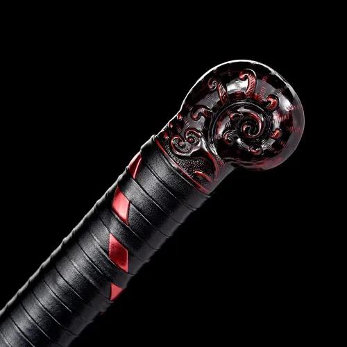 Vista 9 de BJDJ Katana Sword Samurai - Katanas de metal real Quantang Samurai pulido a mano, mango de cabeza de tigre afilado y dominante que puede cortar