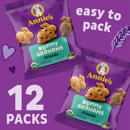 Vista 53 de Annie's Organic Chocolate Bunny Graham Snacks, 7.5 onzas