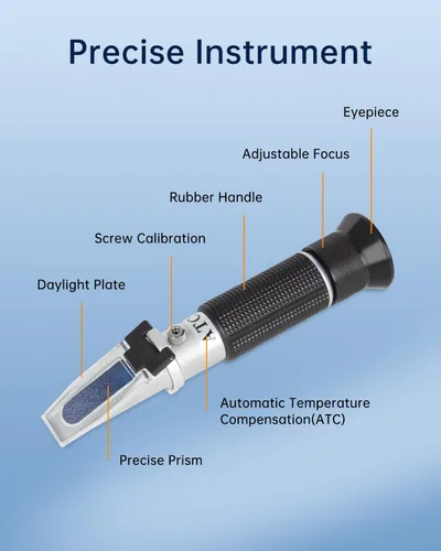 Vista 4 de LOHAND Refractómetro Brix con compensación de temperatura automática (ATC), medición de precisión del contenido de azúcar para vino/fruta/bebida