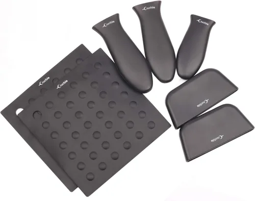 Vista 34 de Crucible Cookware Soportes de silicona para mango caliente (negro, paquete de 2 grandes)