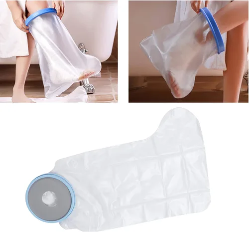 Vista 8 de Fundas de fundición para patas de ducha, funda fundida para piernas, funda de fundición, protector de heridas, impermeable, reutilizable, bolsa