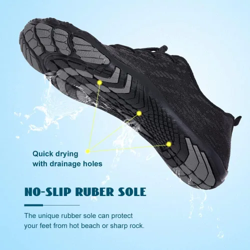 Vista 5 de HIITAVE - Zapatos acuáticos y con sensación de pies descalzos para hombre calcetines acuáticos de secado rápido para deportes al aire libre