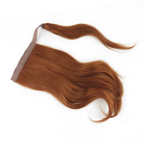 Vista 2 de Extensiones de cabello humano 100 % real, ondulado, corto, envolvente, cola de caballo, 8 pulgadas (2.22 onzas 1#negro azabache)