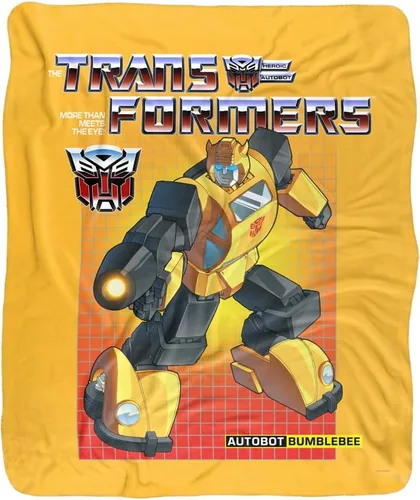 Vista 2 de Transformers Bumblebee Silky Touch Sherpa Back Manta súper suave