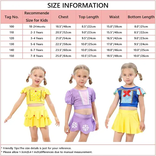 Vista 7 de MYRISAM Traje de baño tankini de dos piezas para niñas, con volantes, playa, surf, natación, bikini