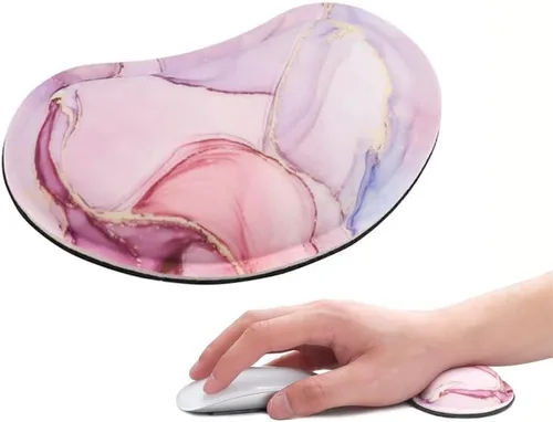 Vista 11 de MXCOIRTP Reposamuñecas para ratón, almohadilla de soporte ergonómica de espuma con memoria para muñeca, almohadilla para muñeca de ratón con base