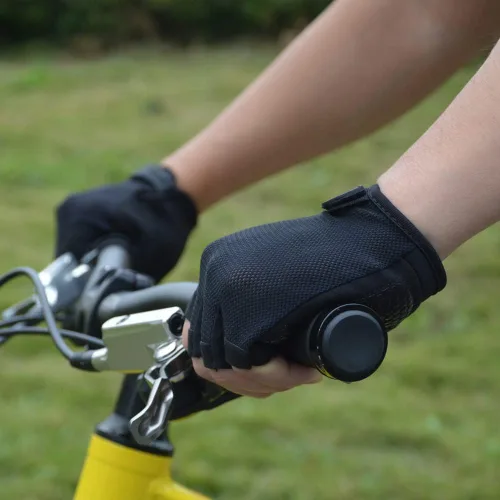 Vista 5 de HuwaiH Guantes de ciclismo para hombresmujeres, antideslizantes, amortiguadores, guantes de ciclismo con almohadilla de gel de medio dedo, guantes