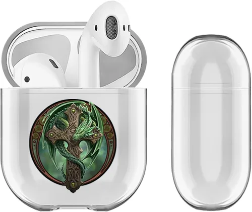 Vista 10 de Head Case Designs Funda de carga con licencia oficial de Anne Stokes Dagger Dragon Fantasy Designs de cristal duro transparente compatible con Apple