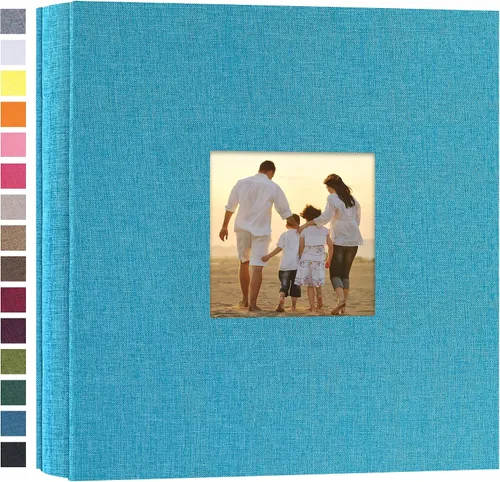 Vista 31 de potricher - Álbum de fotos pequeño para 100 fotos de 4 x 6 pulgadas, con portada de lino con foto, familiar, para bodas, aniversarios, bebés o Beige