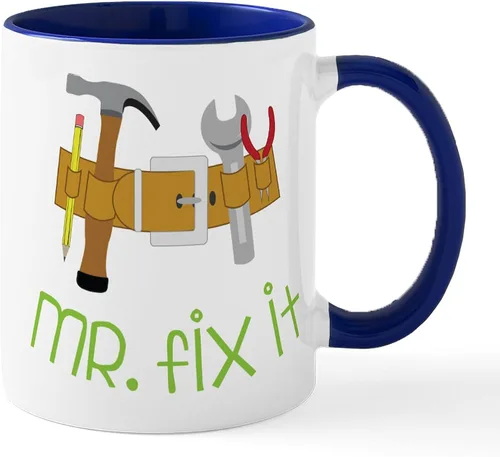 Vista 8 de CafePress Mr. Fix It - Taza de café de cerámica (11 oz), 11.0 fl oz Blanco