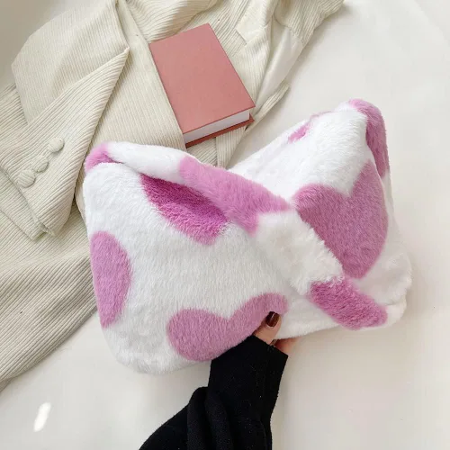 Vista 3 de Bolsa de hombro para mujer Kexle, afelpada, para otoño e invierno