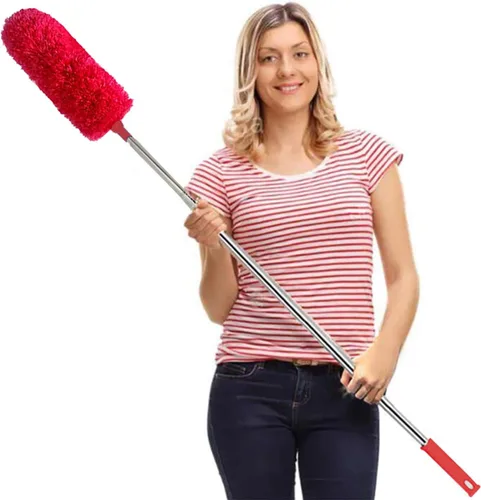 Vista 10 de DELUX Plumero de microfibra con 7 plumeros, reutilizables, flexibles, lavables, con poste de extensión extra largo de 100 pulgadas para limpiar