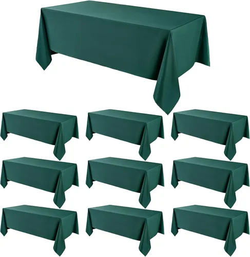 Vista 41 de Mantel Cuadrado 52 x 52 Pulgadas Manteles Negros Resistente a Manchas y Arrugas Lavable de Poliéster para Fiestas, Buffets y Bodas Mantel