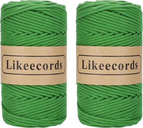 Vista 58 de Cordón de algodón trenzado de 0.11 pulgadas x 109 yardas, cuerda de algodón para macramé natural, estilo bohemio, para colgar plantas hechas a mano