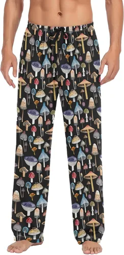 Vista 31 de Ollabaky Pantalones de pijama para hombre, pantalones de pijama con bolsillos, pantalones de descanso para hombre Multi 01